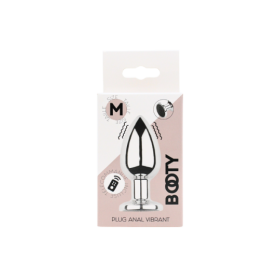 Plug vibrant acier inoxydable anal taille M avec télécommande, USB BOOTY